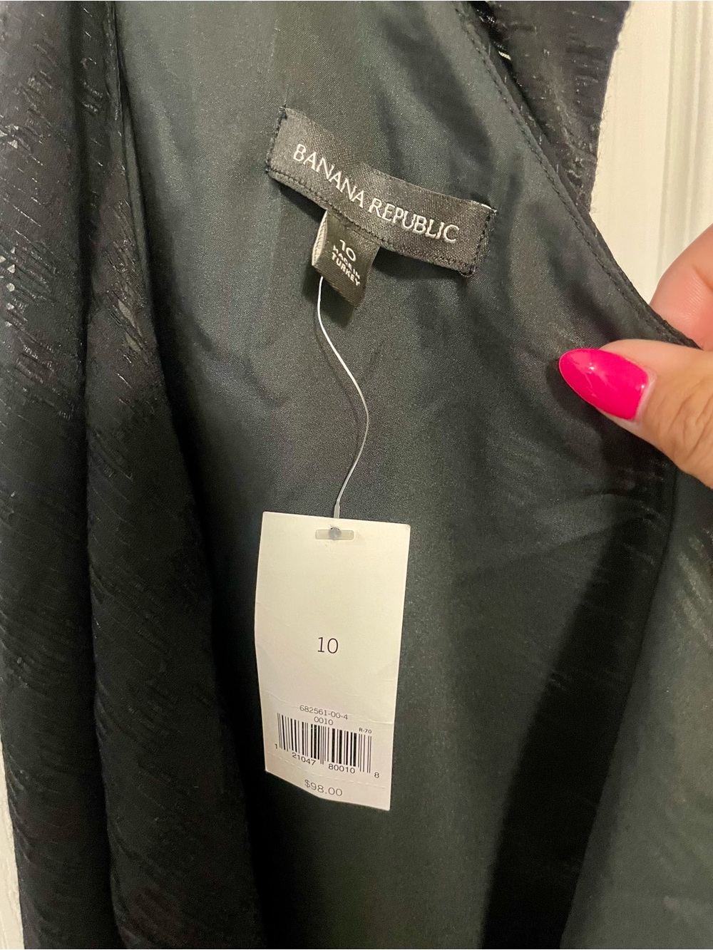 NWT Banana Republic black one-shoulder blouse Size 10/Medium - Picture 13 of 13